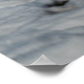 Flying Canada Gänse and Winter Pond Wildlife Poster (Ecke)