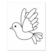 Flying Cartoon Dove Bird Farbing Page Gummistempel (Prägung)