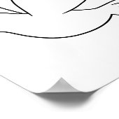 Flying Cartoon Dove Bird Farbing Page Poster (Ecke)