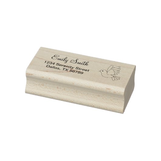 Flying Cartoon Dove Bird-Rücksendeadresse Gummistempel (Stempel)