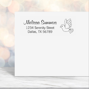 Flying Cartoon Dove Taube Bird Rücksendeadresse Permastempel