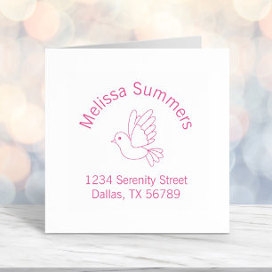 Flying Cartoon Dove Taube Bird Rücksendeadresse Permastempel