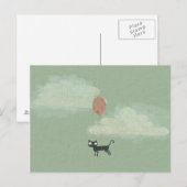 Flying Cat Postcard Postkarte (Vorne/Hinten)