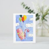 Flying Cat Postkarte (Stehend Vorderseite)