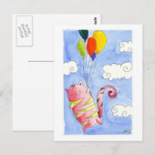 Flying Cat Postkarte (Vorne/Hinten)