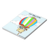 Flying Cats Funny Cartoon Notizblock (Rotiert)