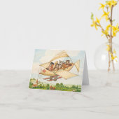 Flying Cats von Louis Wain Karte (Gelbe Blume)