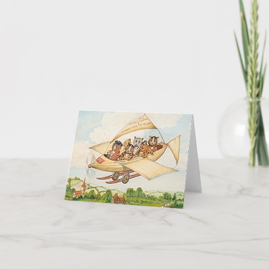 Flying Cats von Louis Wain Karte (Vorderseite)