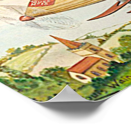 Flying Cats von Louis Wain Poster (Ecke)