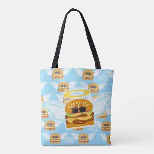 Flying Cheeseburger Fun Muster Art Tasche (Rückseite)