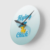 Flying Chick #3 Runde Wanduhr (Winkel)