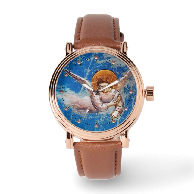 FLYING CHRISTMAS ANGEL IN BLUE SKY ARMBANDUHR (Vorderseite)