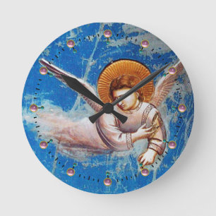 FLYING CHRISTMAS ANGEL IN BLUE SKY RUNDE WANDUHR