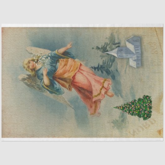 Flying Christmas Angel Seidenpapier (Vorderseite)