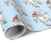 Flying Christmas Goat Geschenkpapier (Rolleneckpunkt)