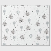 Flying Circus & Hot Air Balloon Wassercolor-Kinder Geschenkpapier (Flach)