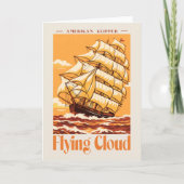 Flying Cloud American Clipper Ship Vintage Poster Dankeskarte (Vorderseite)