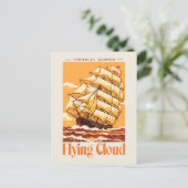Flying Cloud American Clipper Ship Vintage Poster Postkarte (Stehend Vorderseite)