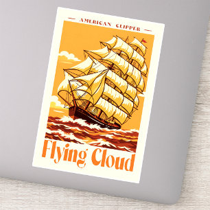 Flying Cloud Amerikanisches Clipper-Schiff Vintage Aufkleber
