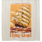 Flying Cloud Amerikanisches Clipper-Schiff Vintage Duschvorhang (Vorderseite)