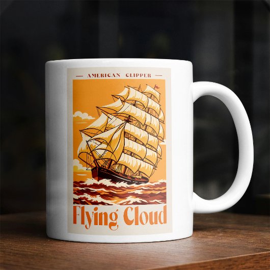 Flying Cloud Amerikanisches Clipper-Schiff Vintage Kaffeetasse
