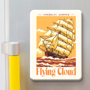 Flying Cloud Amerikanisches Clipper-Schiff Vintage Magnet