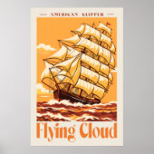 Flying Cloud Amerikanisches Clipper-Schiff Vintage Poster (Vorne)