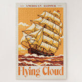 Flying Cloud Amerikanisches Clipper-Schiff Vintage Puzzle (Vertikal)