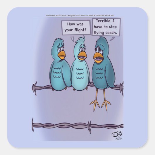 Flying Coach Square Stickers (Vorderseite)