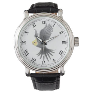 Flying Cockatiel Parrot Watch Armbanduhr
