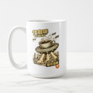 Flying Coffee Cup Invasion – Retro Manga Sci-Fi Ku Kaffeetasse