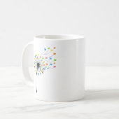 Flying colorful birds dandelion flow kaffeetasse (Vorderseite Links)
