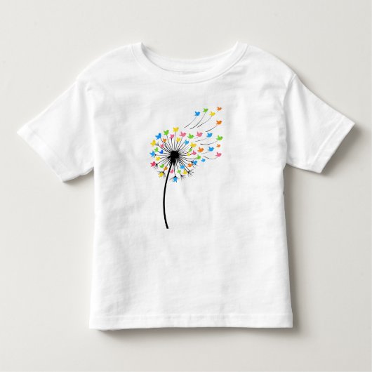 Flying colorful birds dandelion flow kleinkind t-shirt (Vorderseite)