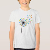 Flying colorful birds dandelion flow Tri-Blend shirt (Vorderseite)
