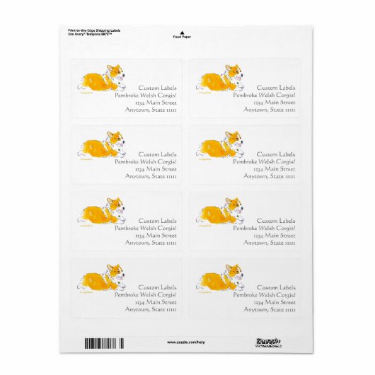 Flying Corgi Custom Labels (Vorne)