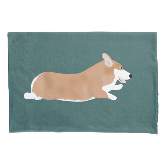 Flying Corgi Pillowcase Kissenbezug (Vorderseite)