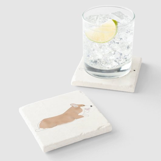 Flying Corgi Stone Untersetzer (Seitenansicht)