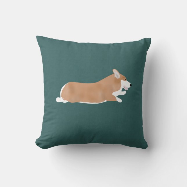 Flying Corgi Throw Kissen (Vorderseite)