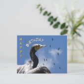 Flying Cormorants Happy Birthday Postcard Postkarte (Stehend Vorderseite)