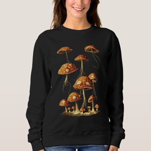 Flying Cottagecore Mushrooms Sweatshirt (Vorderseite)
