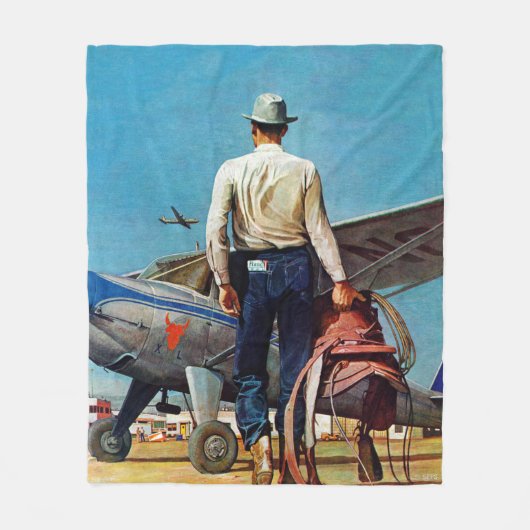 Flying Cowboy von Mead Schäffer Fleecedecke (Vorderseite)