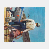 Flying Cowboy von Mead Schäffer Fleecedecke (Vorderseite (Horizontal))