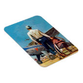 Flying Cowboy von Mead Schäffer Magnet (Rechte Seite)