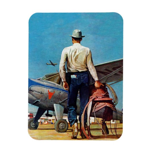 Flying Cowboy von Mead Schäffer Magnet (Vertikal)