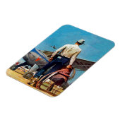 Flying Cowboy von Mead Schäffer Magnet (Linke Seite)