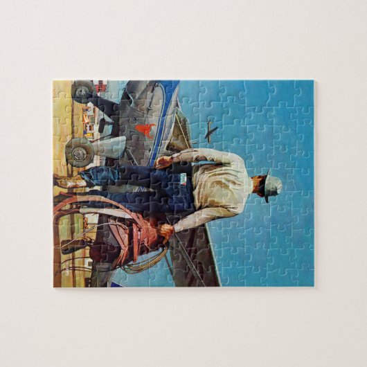 Flying Cowboy von Mead Schäffer Puzzle (Horizontal)