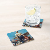 Flying Cowboy von Mead Schäffer Rechteckiger Pappuntersetzer (Vor Ort)