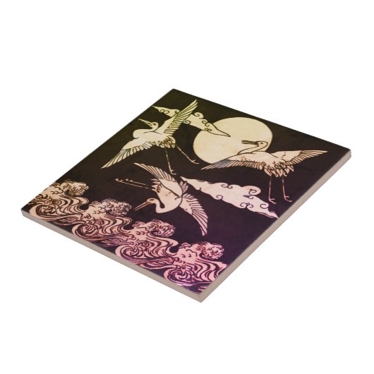 Flying Crane Tile - Christopher Dresser Fliese (Seite)