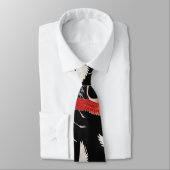 Flying Cranes Japanese Bird Kimono Art Krawatte (Gebunden)