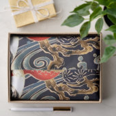 FLYING CRANES WELLEN, FRÜHSTÜCKE BLUMEN, Japanisch Seidenpapier (Geschenk)